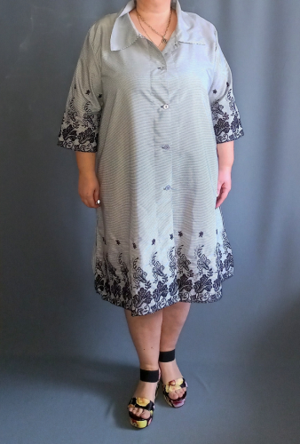 Туника-рубашка (черно-белая) (Smart-Woman, Россия) — размеры 64-66, 72-74, 76-78