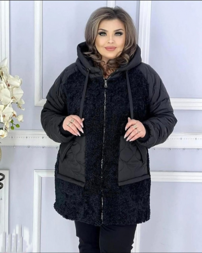 Демисезонная куртка "Барашек", черный (Киргизия, разные фабрики) — размеры 68-70, 72-74