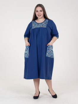 Платье "Сусанна" (ПГ-016) синий/мозаика